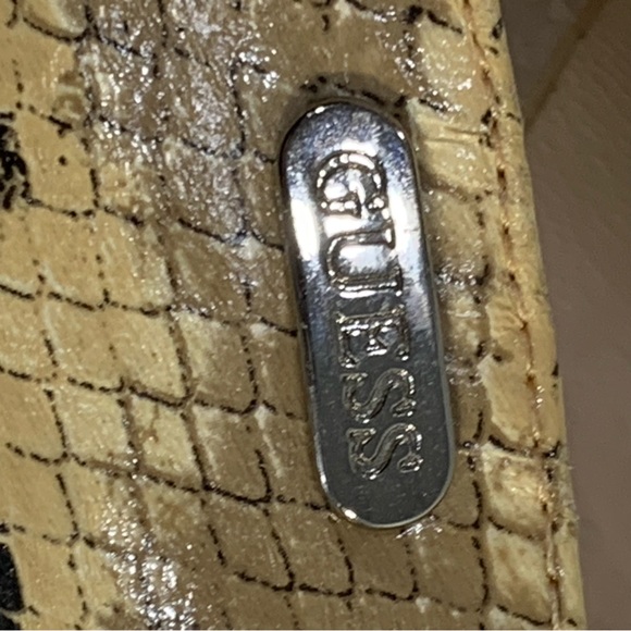 GUESS by Marciano Brown Tan Snakeskin Print Open Toe Kitty Heels Shoes Size 6 - Picture 10 of 13